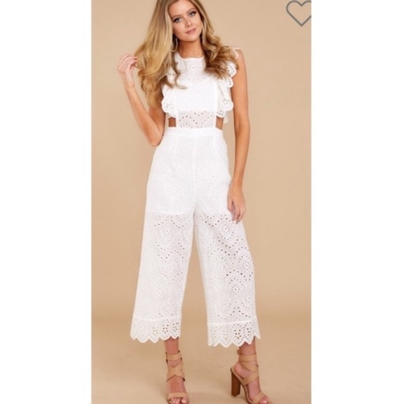 Nightcap Pants & Jumpsuits Nightcap Clothing Eyelet White Apron